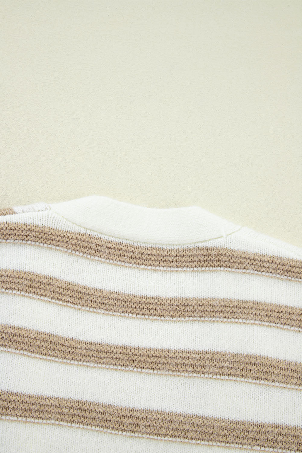 Smoke Gray Gingham Striped Knitted Open Front Cardigan