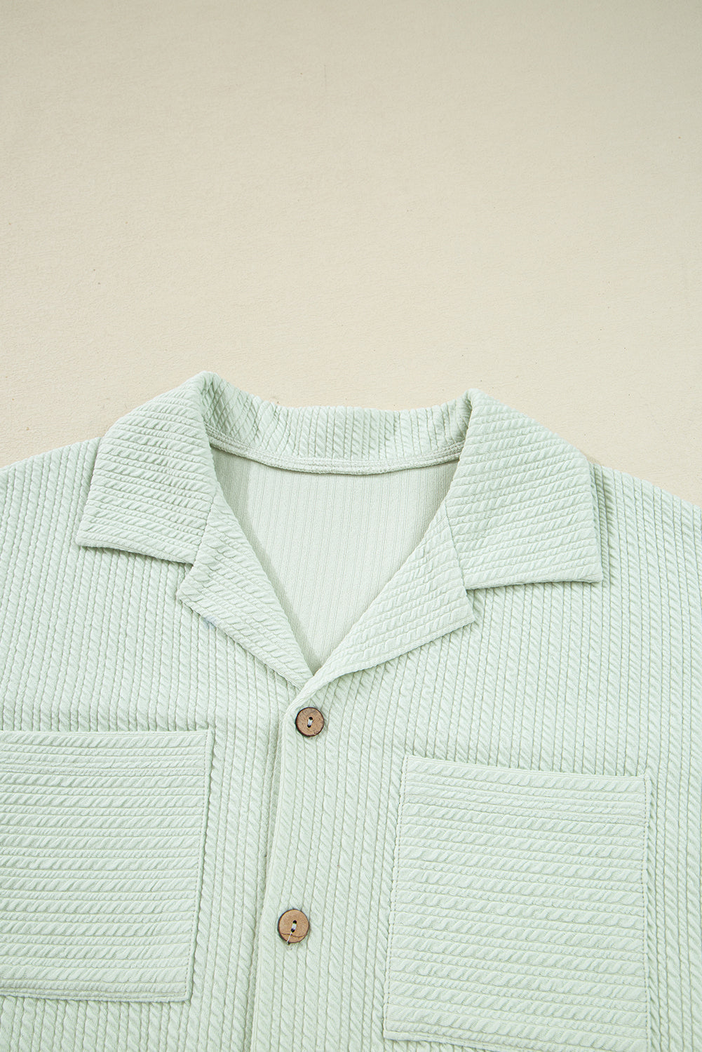 Clearly Aqua Textured Patched Chest Pocket Shirt and Pants Set r. /