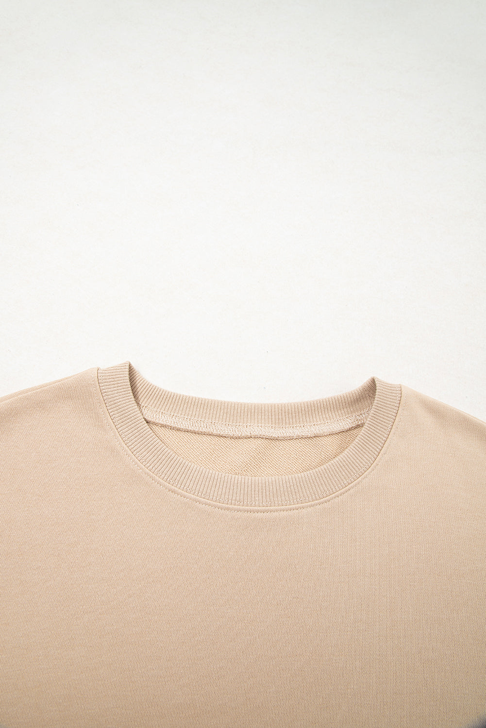 Smoke Gray Plaid Colorblock Patchwork Sleeve Raw Seam Sweatshirt