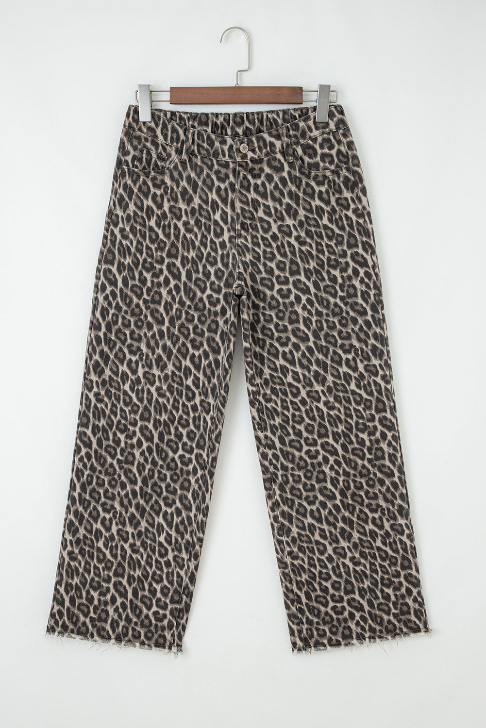 Yellow Leopard Straight Loose Leg Jeans